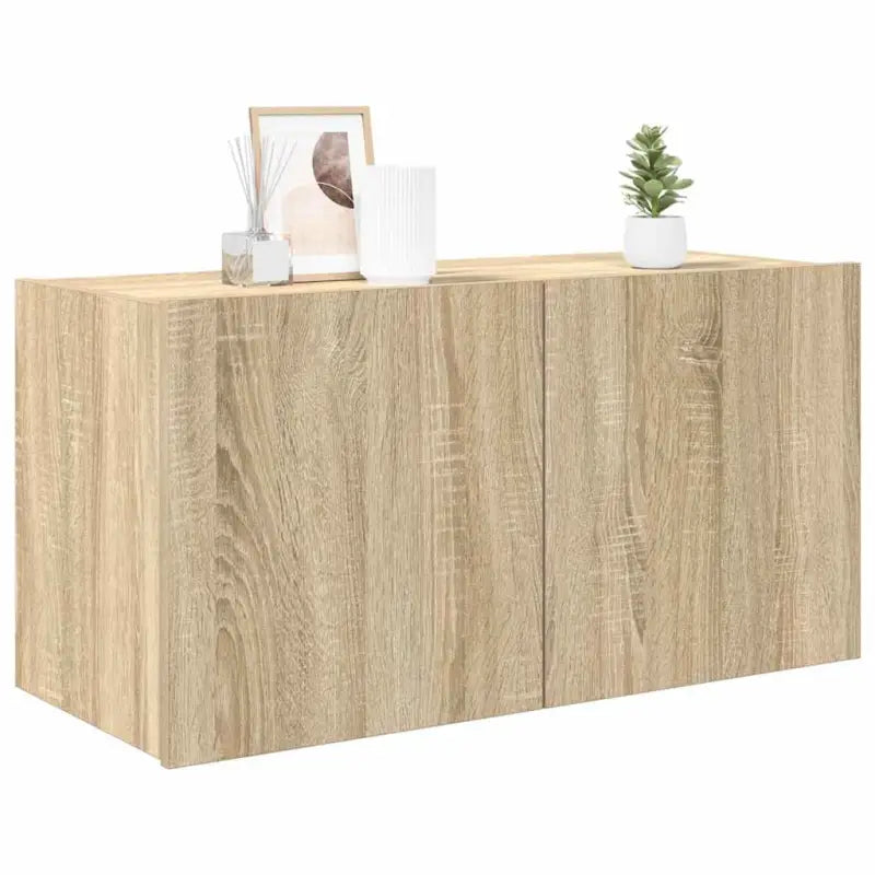Tv-wandmeubelen met rgb led-verlichting voor een stijlvolle woonkamer - Sonoma eiken / 80 x 35 x 41 cm / 1 - Tv-meubels