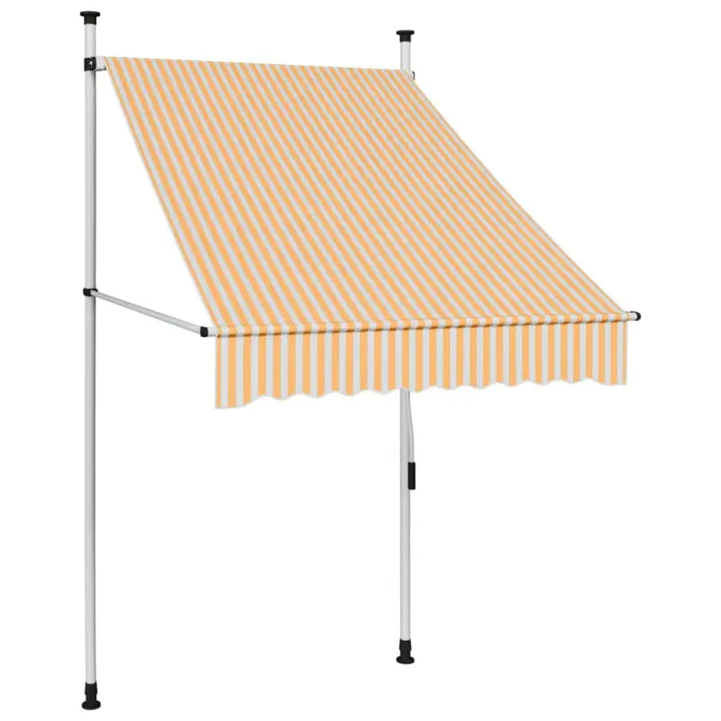 Uitrekbare zonwering voor raam terras en tuin in water- en weerbestendig polyester - Oranje en wit / 1 / 100 cm