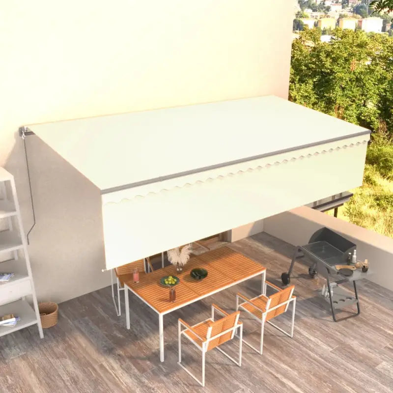 Uitschuifbare aluminium buitenluifel voor schaduw en koelte - crème / 6 x 3 m / 1 - Zonwering