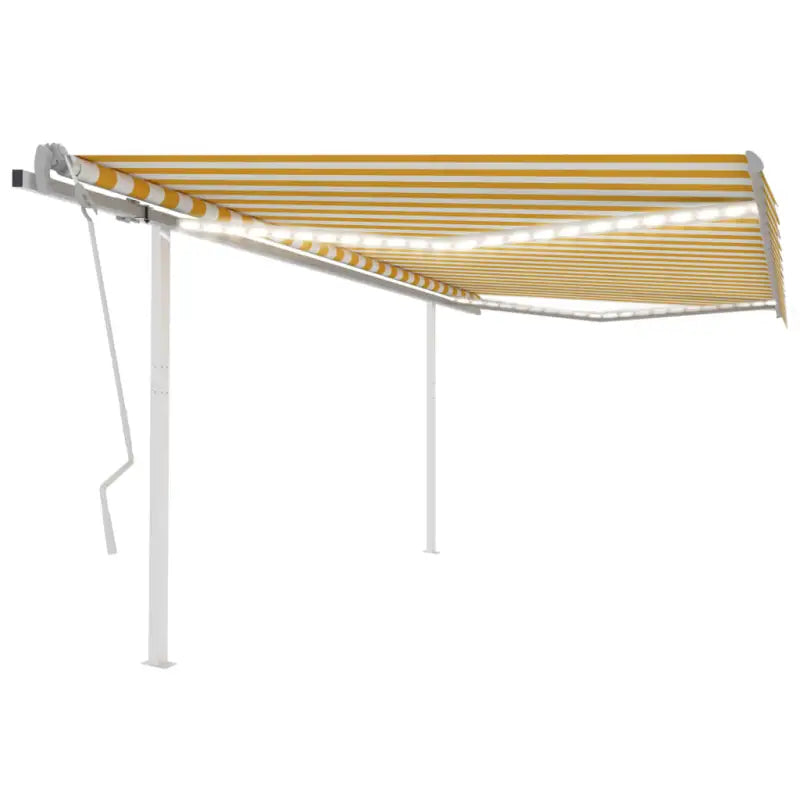 Uitschuifbare buitenluifel met stevig gepoedercoat aluminium frame - Geel en wit / 4.5 x 3.5 m / 1 - Zonwering