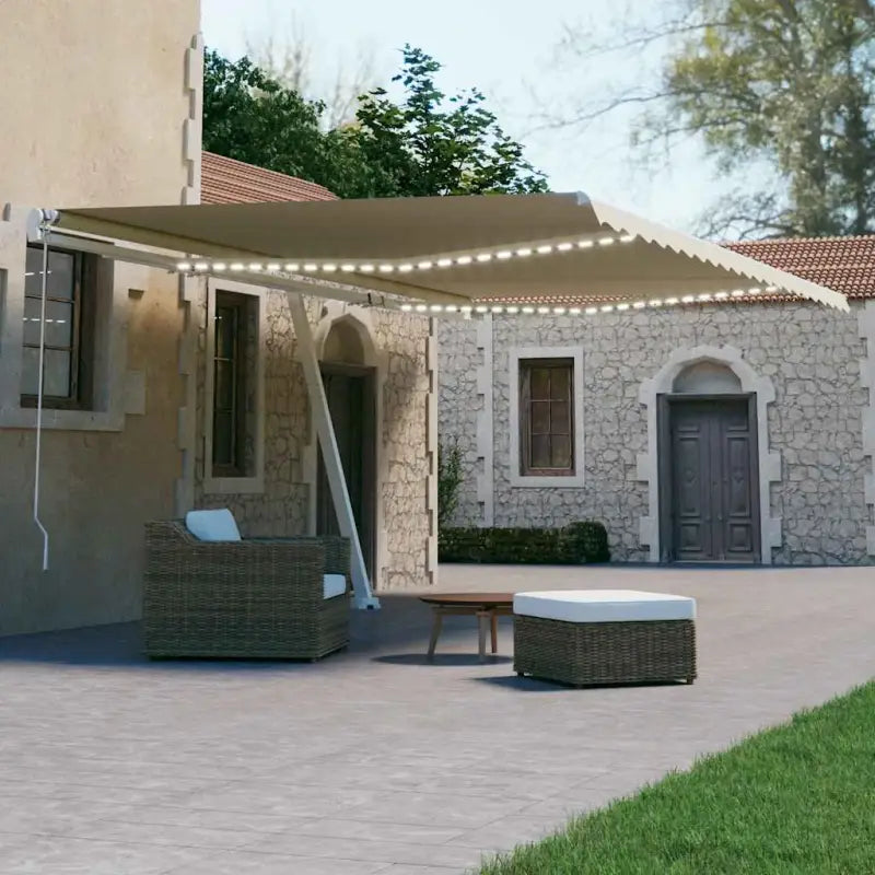 Uitschuifbare luifel met gepoedercoat aluminium en automatische bediening - Crème / 600 x 300 cm / 1 - Zonwering