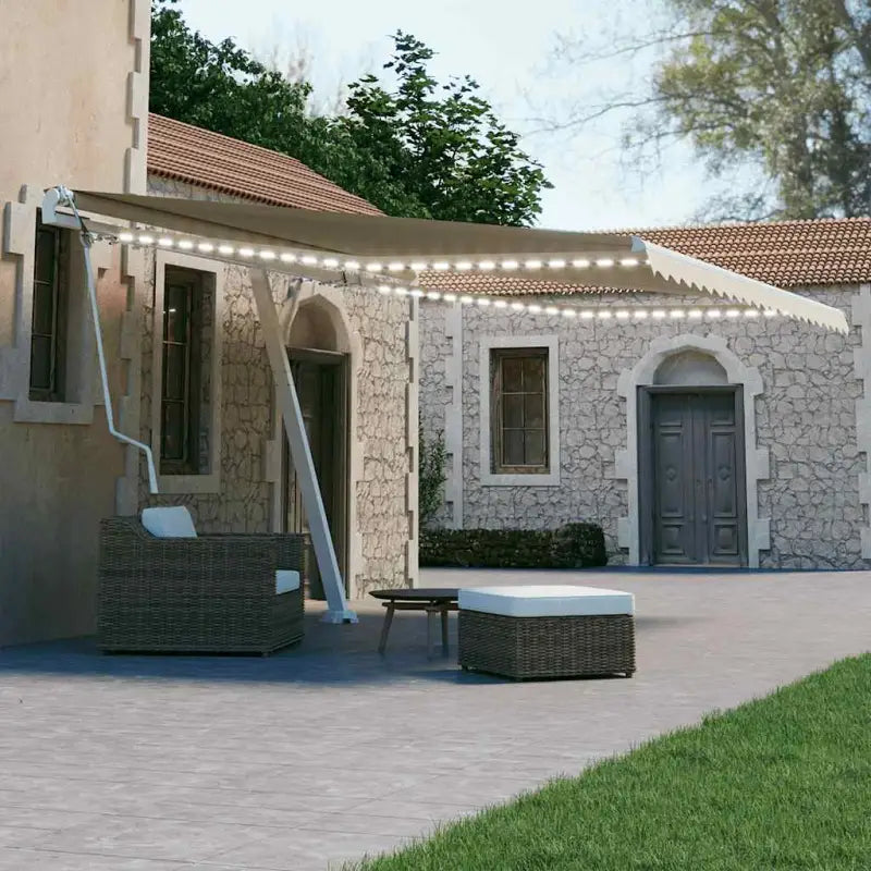 Uitschuifbare luifel met gepoedercoat aluminium en automatische bediening - Crème / 400 x 300 cm / 1 - Zonwering