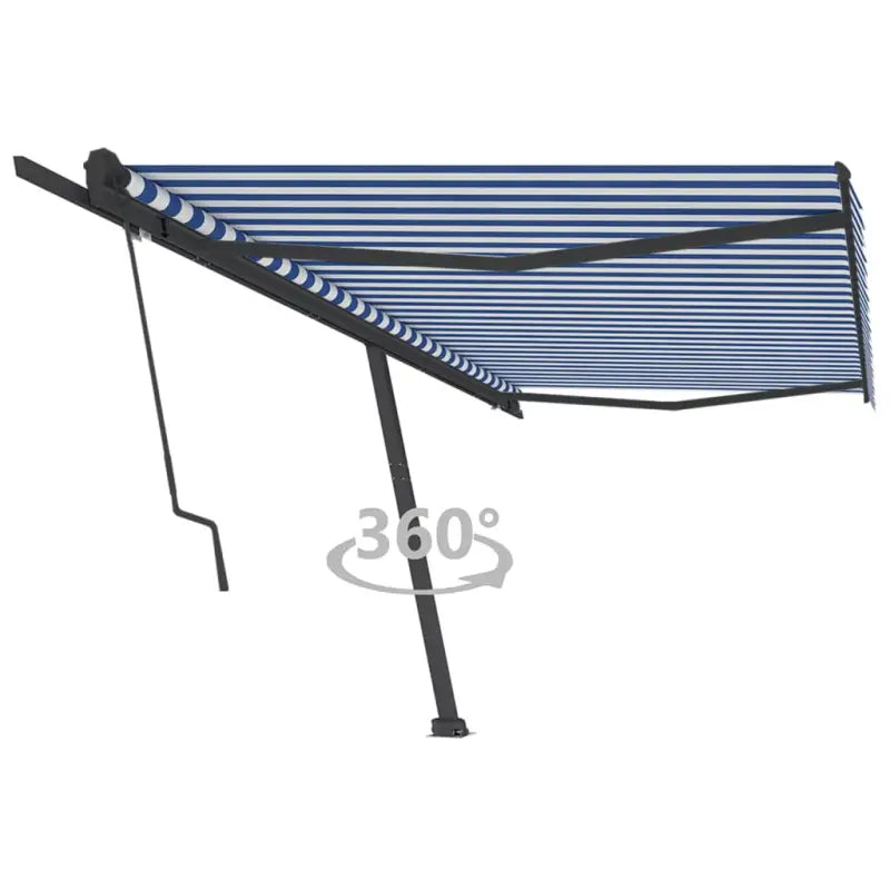 Uitschuifbare luifel met gepoedercoat aluminium voor buitenruimte - Blauw en wit / 500 x 350 cm / 1 - Zonwering
