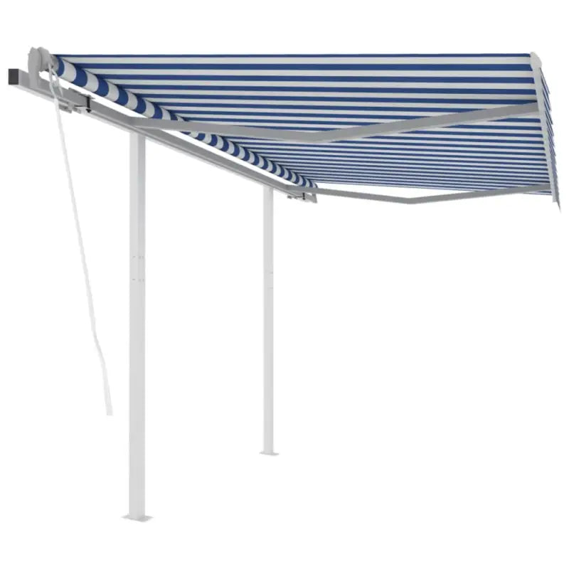 Uitschuifbare luifel met gepoedercoat aluminium voor schaduw en koelheid - Blauw en wit / 3.5 x 2.5 m / 1 - Zonwering