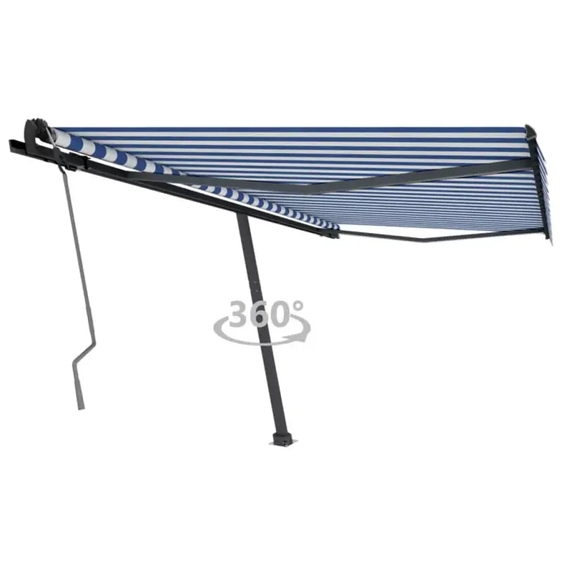 Uitschuifbare luifel met gepoedercoat aluminium voor schaduw buiten - Blauw en wit / 400 x 350 cm / 1 - Zonwering
