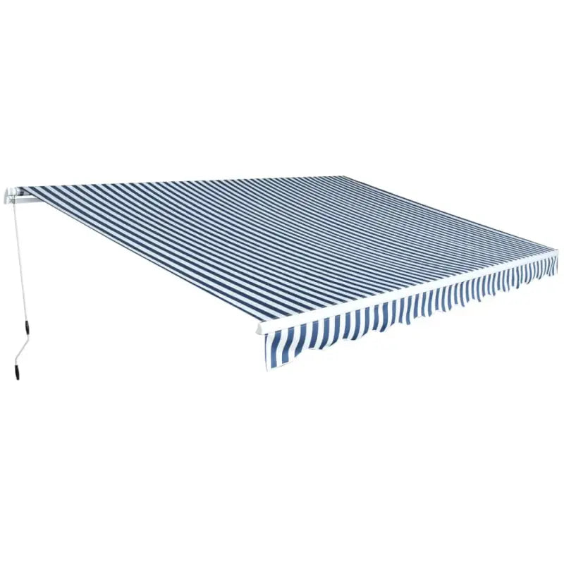 Uitschuifbare luifel met stevig aluminium frame voor koele tuinplekken - Blauw en wit / 450 cm / 1 - Zonwering