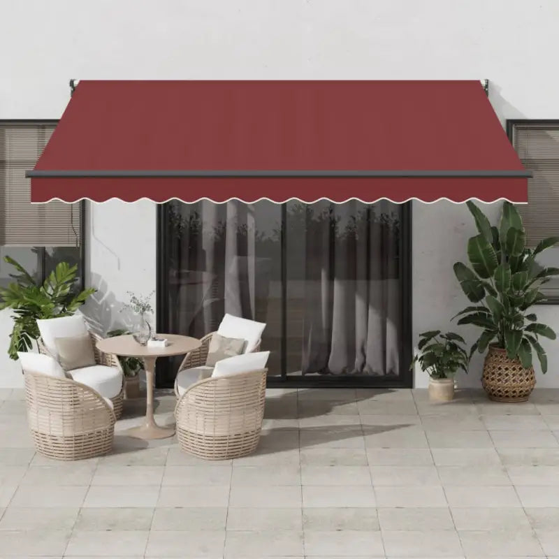 Uitschuifbare luifel van gepoedercoat aluminium voor terras en tuin - Bordeauxrood / 400 x 300 cm / 1 - Zonwering