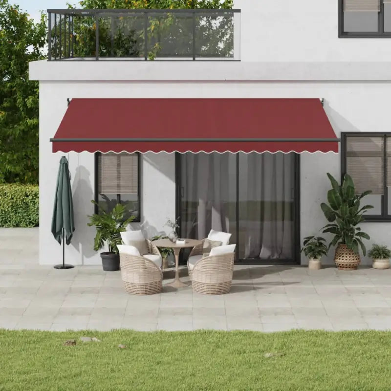 Uitschuifbare luifel van gepoedercoat aluminium voor terras en tuin - Bordeauxrood / 500 x 300 cm / 1 - Zonwering