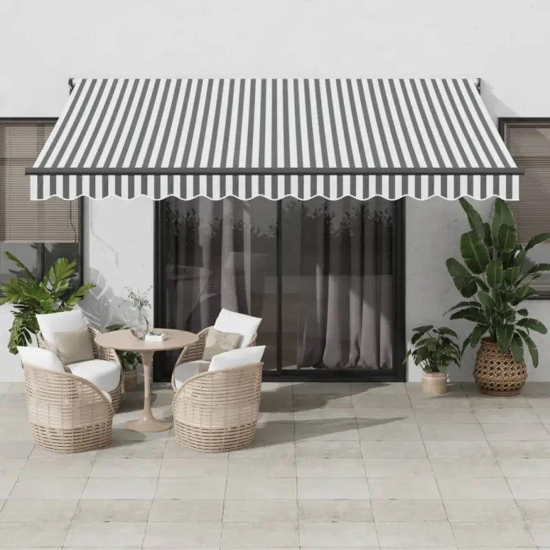 Uitschuifbare luifel van gepoedercoat aluminium voor terras en tuin - Antraciet en zwart / 4 x 3 m / 1 - Zonwering