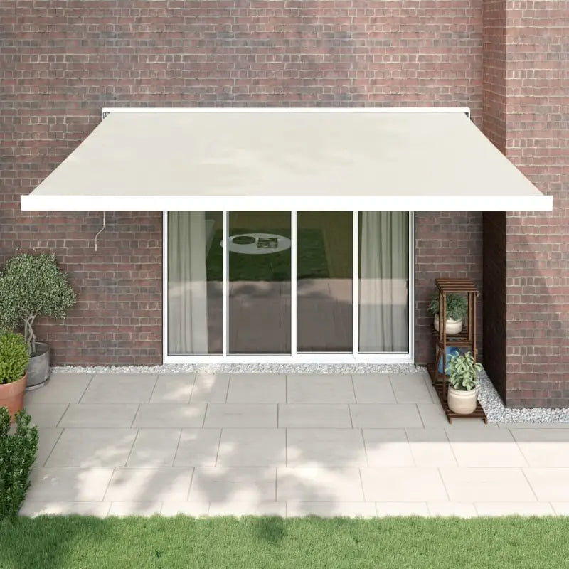 Uittrekbare luifel in gepoedercoat aluminium voor je terras - Crèmekleurig (wit frame) / 4.5 x 3 m / 1 - Zonwering