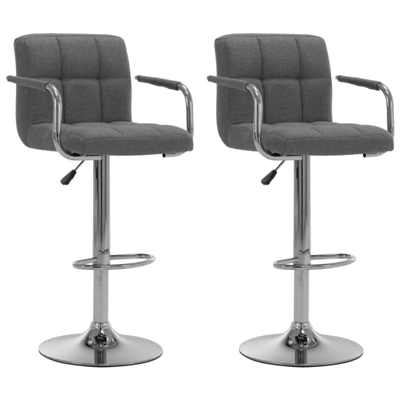 Verchroomd stalen barkrukken set voor keuken en bar gebruik levering bevat - Lichtgrijs / 2 - Barkrukken