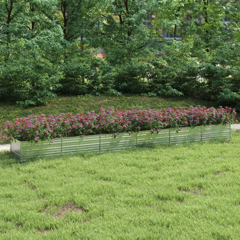 Verhoogde gegalvaniseerd stalen plantenbak voor tuin en balkon decoratie - 600 x 80 x 45 cm / 1 - Bloempotten &