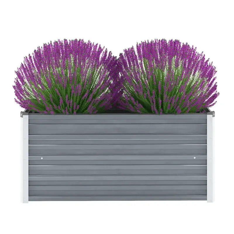 Verhoogde metalen plantenbak van gegalvaniseerd staal voor tuin en balkon - Grijs / 100 x 40 x 45 cm / 1 - Bloempotten