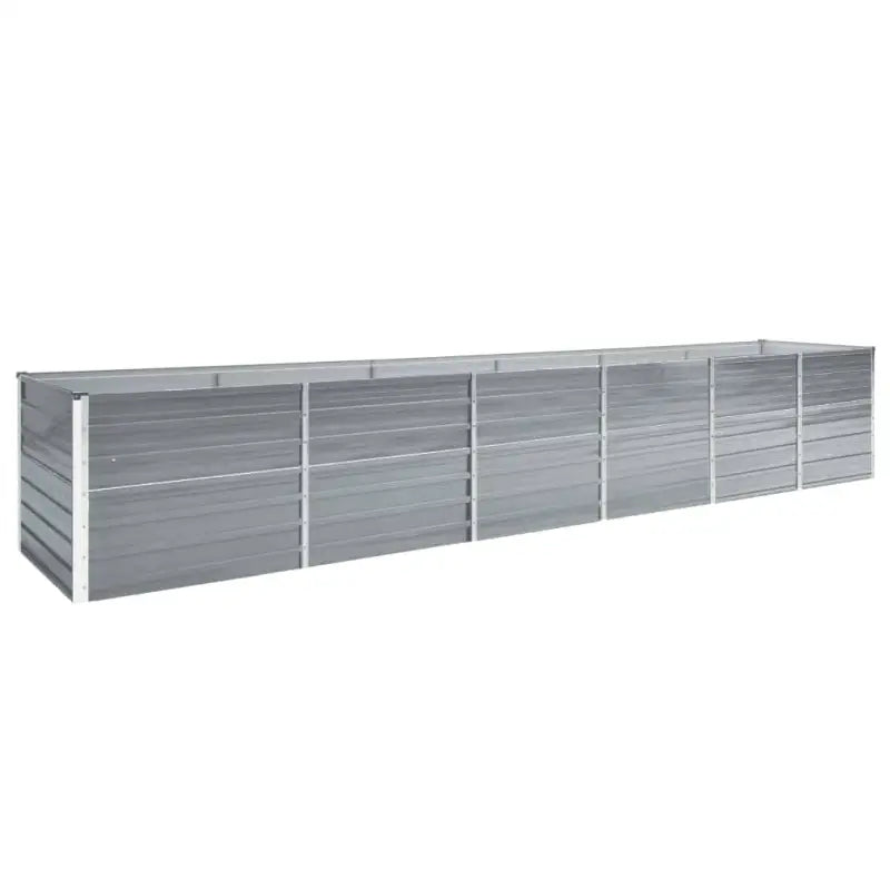 Verhoogde metalen plantenbak van gegalvaniseerd staal voor tuin en balkon - Grijs / 480 x 80 x 77 cm / 1 - Bloempotten