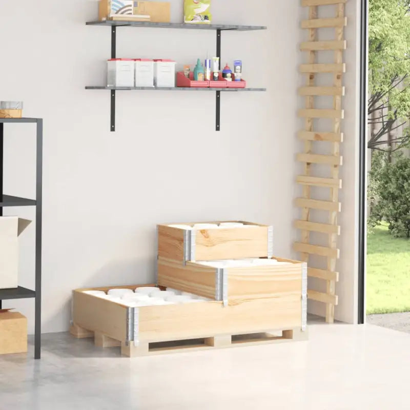 Verhoogde plantenbak van massief grenenhout met open bodem - Naturel / 120 x 80 cm (60 x 40 cm) / 1 - Bloempotten &