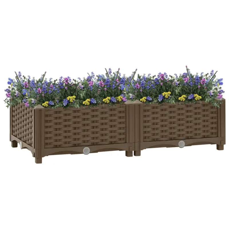 Verhoogde tuinbak voor bloemen en planten - Bruin / 80 x 40 x 23 cm / 1 - Bloempotten & plantenbakken