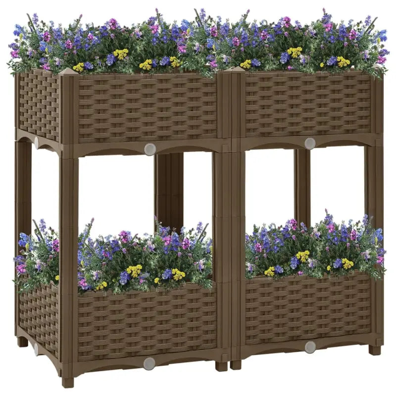 Verhoogde tuinbak voor bloemen en planten - Bruin / 80 x 40 x 71 cm / 1 - Bloempotten & plantenbakken