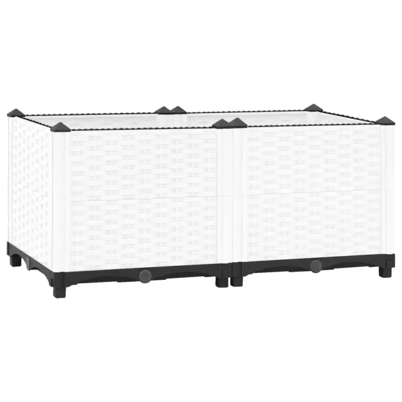 Verhoogde tuinbak voor bloemen en planten - Wit / 80 x 40 x 38 cm / 1 - Bloempotten & plantenbakken