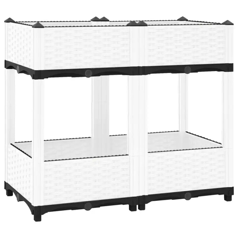 Verhoogde tuinbak voor bloemen en planten - Wit / 80 x 40 x 71 cm / 1 - Bloempotten & plantenbakken