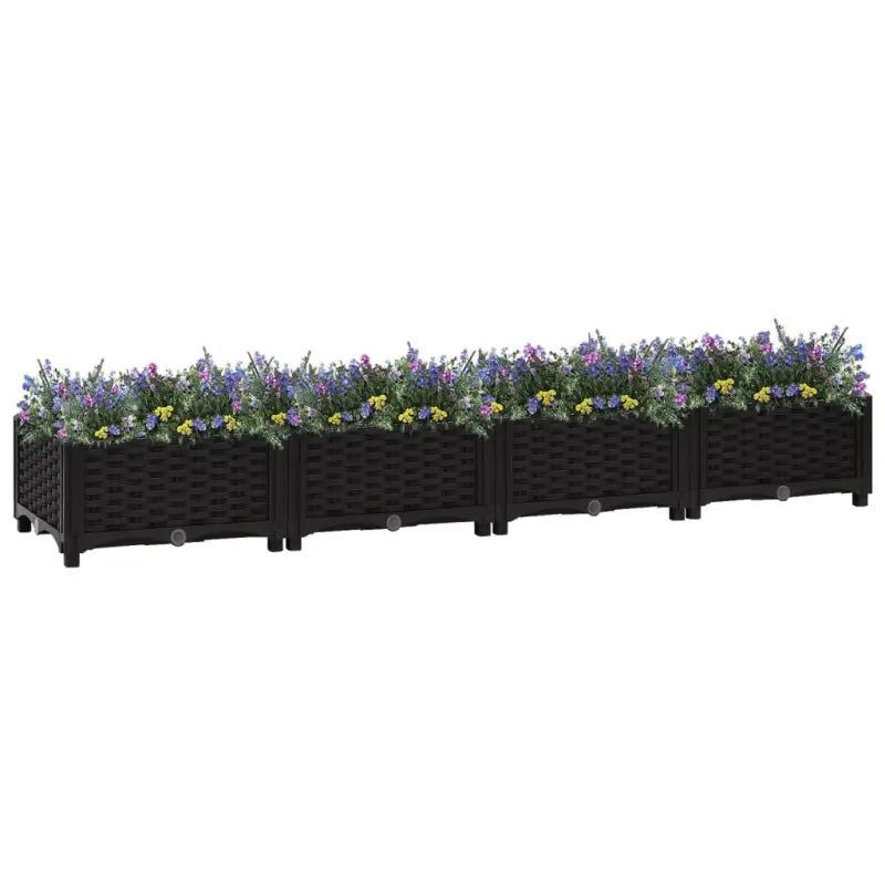 Verhoogde tuinbak voor bloemen en planten - Zwart / 160 x 40 x 23 cm / 1 - Bloempotten & plantenbakken