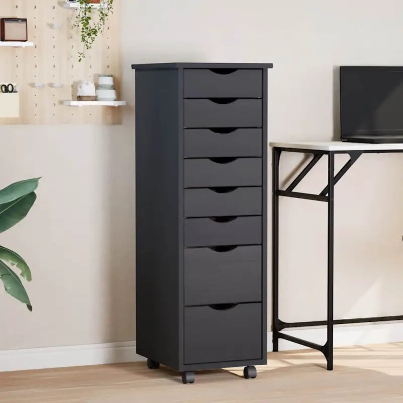 Verplaatsbare lockerkast van massief grenenhout voor gemakkelijk schoonmaken - Grijs / 34 x 39 x 103 cm / 1