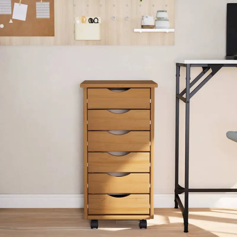 Verrijdbare opbergrek met massief grenenhout en gemakkelijk schoon te maken - Opbergkasten & lockerkasten