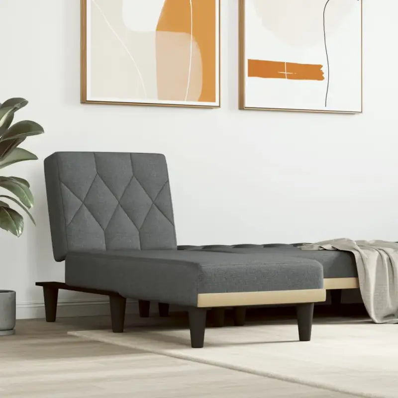 Verstelbare chaise longue met compacte totale afmetingen voor kleine ontspanningshoekjes - Donkergrijs / 1 - Chaises