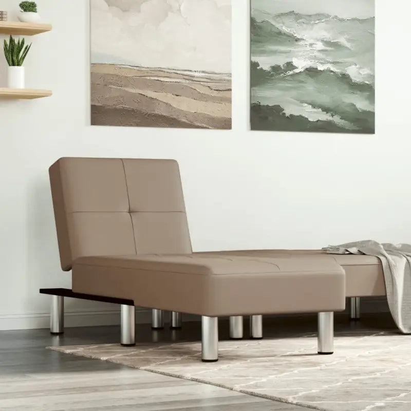 Verstelbare chaise longue voor kleine ontspanningshoekje met totale afmetingen - Cappuccino / 1 - Chaises longues