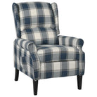 Verstelbare fauteuil met zachte stof en duurzame houten poten totale afmetingen - Blauw / 1 - Fauteuils & Relaxfauteuils