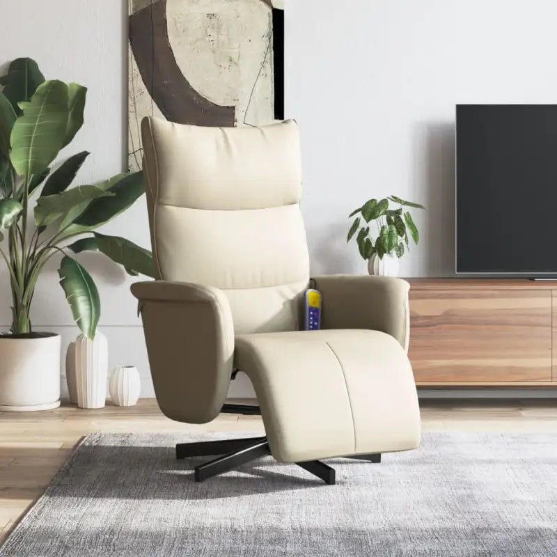 Verstelbare massagestoel voor ultiem comfort en gerichte massageervaring - Crème / 1 - Fauteuils & Relaxfauteuils