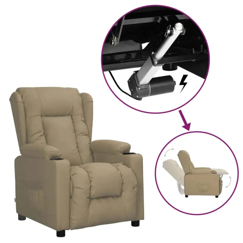 Verstelbare stoel met elektrische motor voor ultiem comfort - Cappuccino / 1 - Fauteuils & Relaxfauteuils