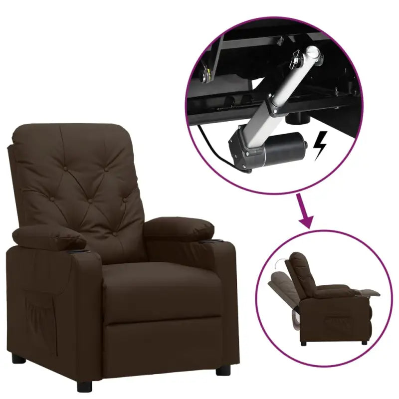 Verstelbare stoel met elektrische motor voor ultiem comfort - Bruin / 1 - Fauteuils & Relaxfauteuils