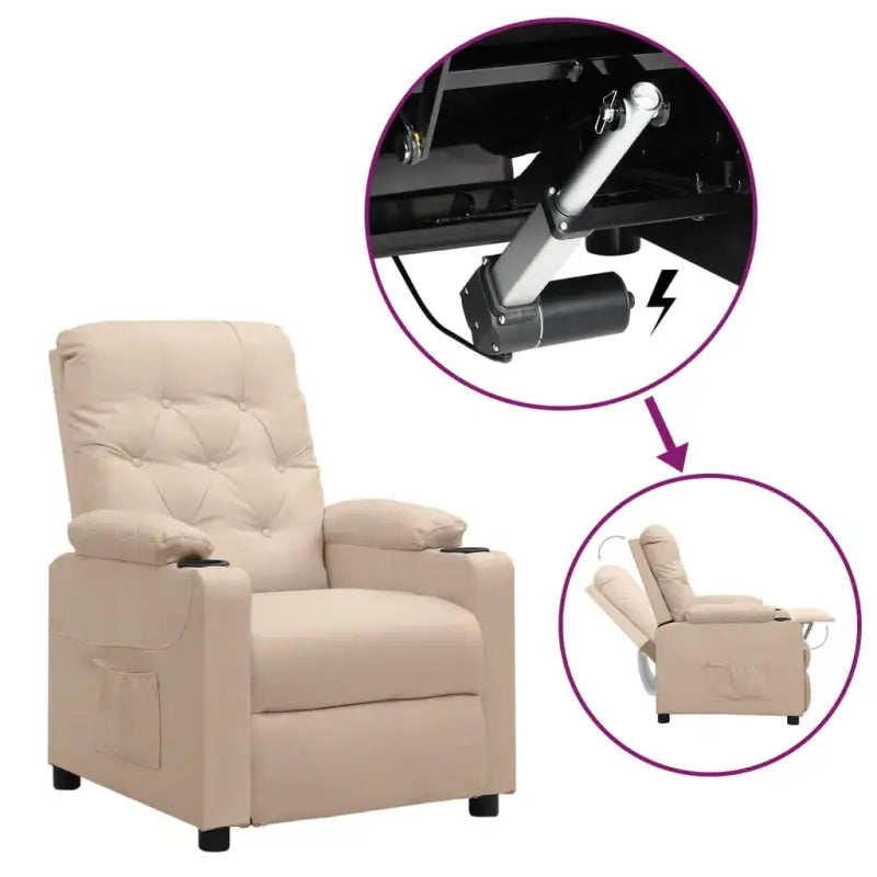 Verstelbare stoel met elektrische motor voor ultiem comfort - Crème / 1 - Fauteuils & Relaxfauteuils