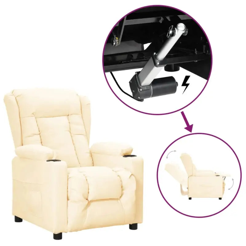 Verstelbare stoel met elektrische motor voor ultiem comfort - Crème / 1 - Fauteuils & Relaxfauteuils