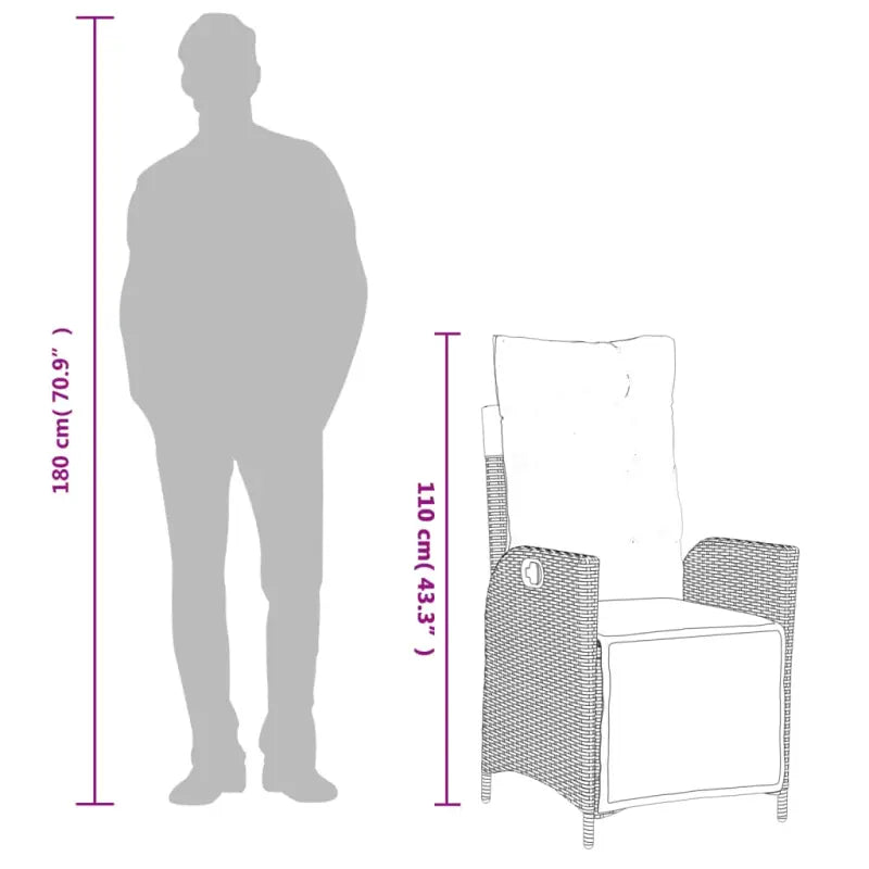Verstelbare tuinstoel met poly rattan voor een comfortabele zitervaring - Tuinstoelen