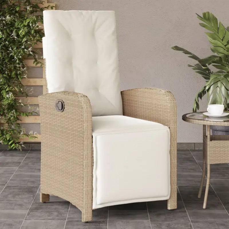Verstelbare tuinstoel van poly rattan met wasbare hoes - Beige / 1 - Tuinstoelen