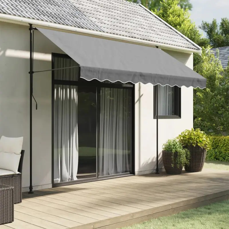 Vervangingsdoek voor Luifelrok voor een Frisse uitstraling - Antraciete strepen / 3 m / 1 - Zonwering