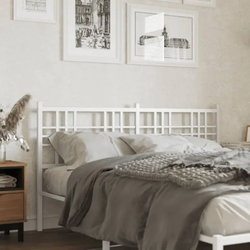 Vierkante buizen hoofdbord en voetbord met stevig metalen ontwerp - Wit / 160 cm / 1 - Hoofdborden en voetborden