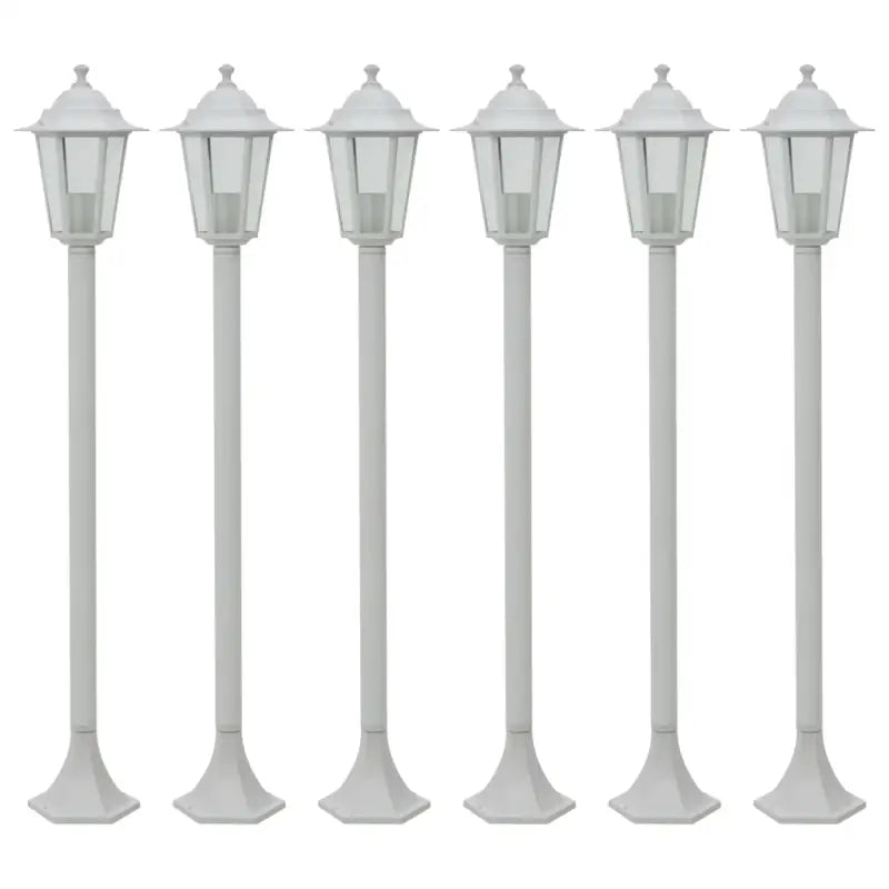 Vijfdelige tuinlampenset met PVC lampenkap en duurzame levering bevat - Wit / 6 / 1 - Buitenverlichting