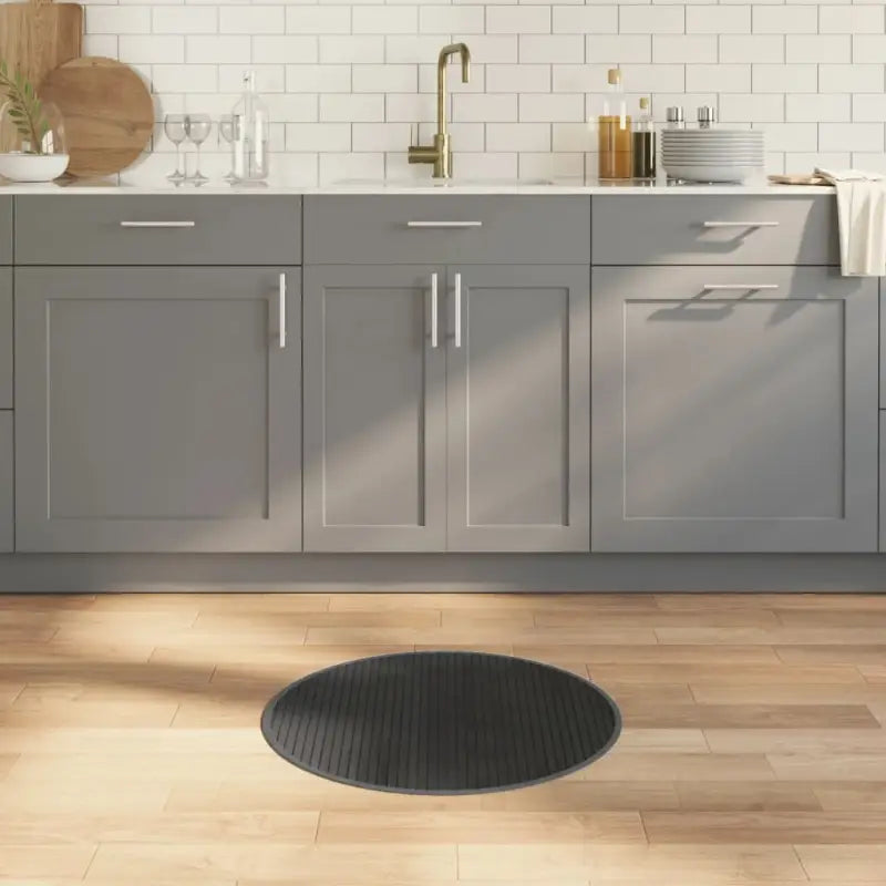 Vloerkleed van Bamboe met neutrale kleuren en gemakkelijk schoon te maken - Grijs / 60 cm - Vloerkleden