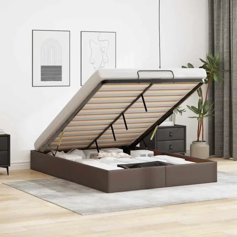 Voetenbank voor bedden en boxspring nodig met opberggemak en comfort - Bruin / 140 x 190 cm - Bedden & bedframes