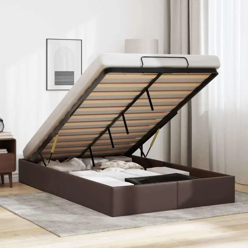 Voetenbank voor bedden en boxspring nodig met opberggemak en comfort - Bruin / 120 x 190 cm - Bedden & bedframes