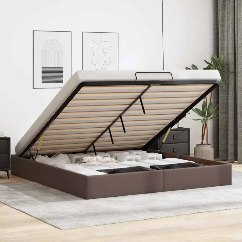 Voetenbank voor bedden en boxspring nodig met opberggemak en comfort - Bruin / 180 x 200 cm - Bedden & bedframes