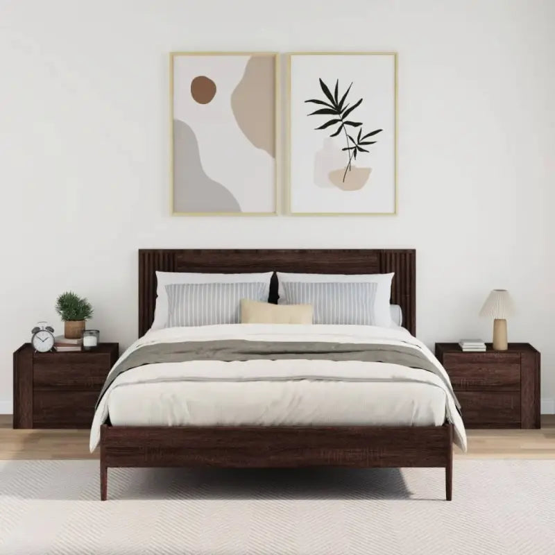 Wandgemonteerd nachtkastje met tijdloze charme en hoogwaardig hout - Nachtkastjes