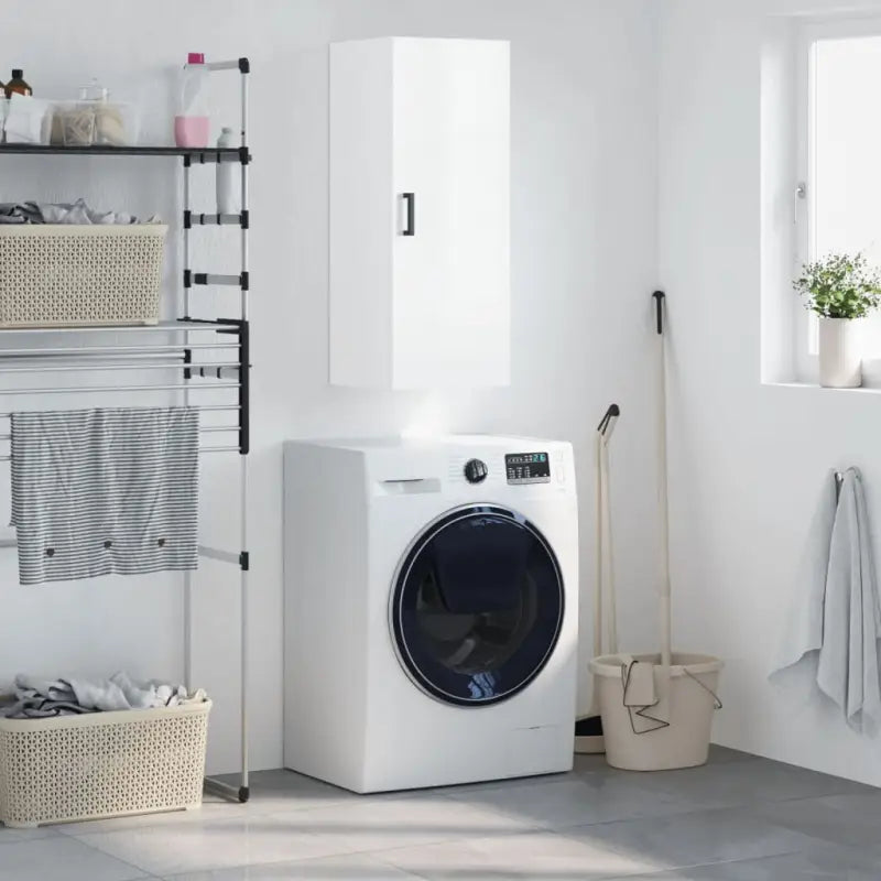 Wandgemonteerde dressoir in hoogglans wit van bewerkt hout - Hoogglans wit / 1 - Dressoirs & buffetkasten