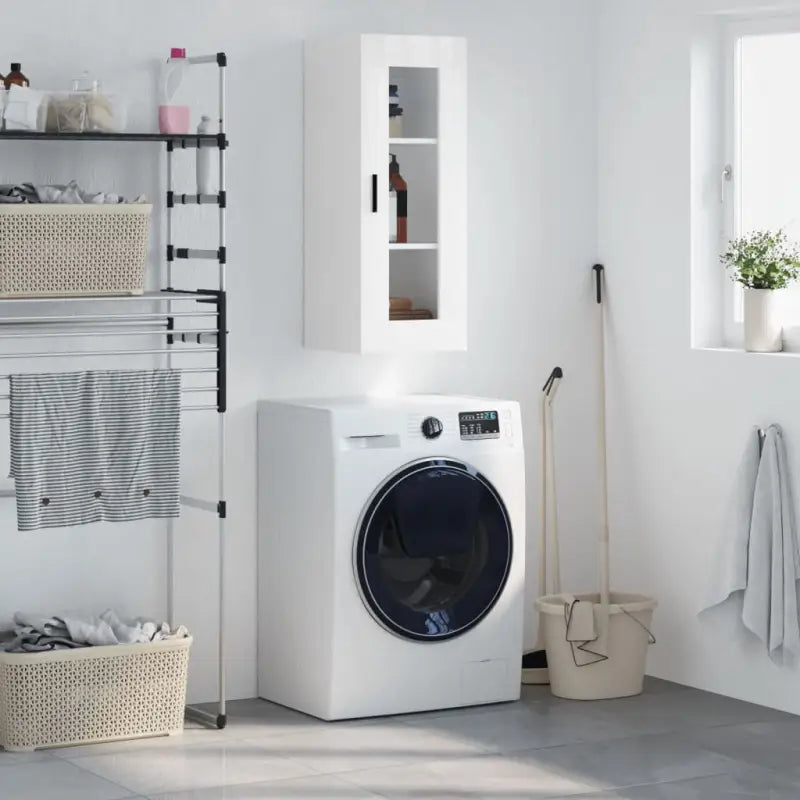 Wandgemonteerde dressoir met duurzaam bewerkt hout en elegant ontwerp - Hoogglans wit / 1 - Dressoirs & buffetkasten