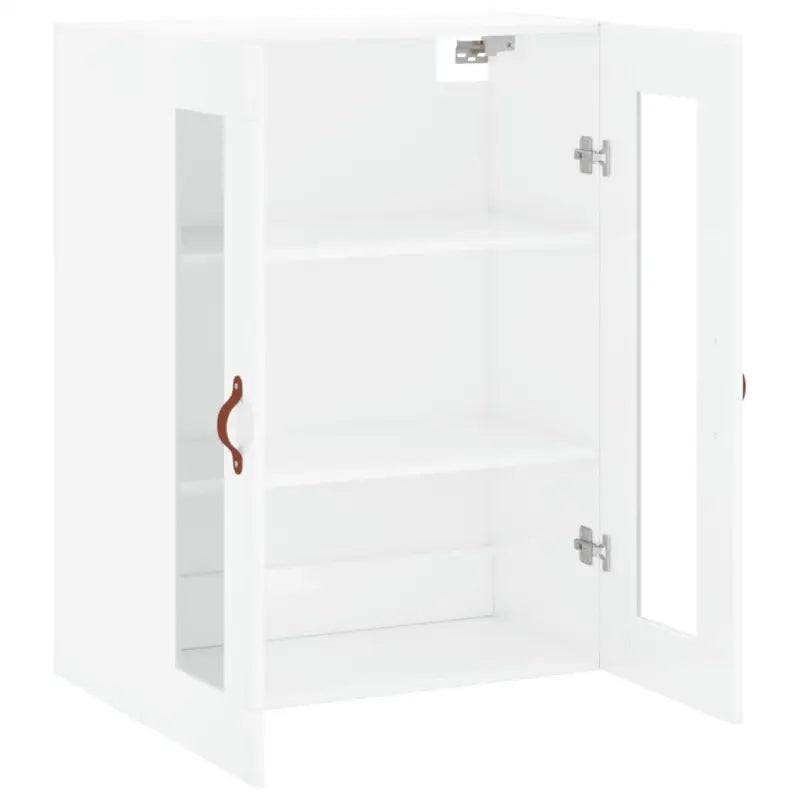 Wandgemonteerde dressoir van bewerkt hout in hoogglans wit - Dressoirs & buffetkasten