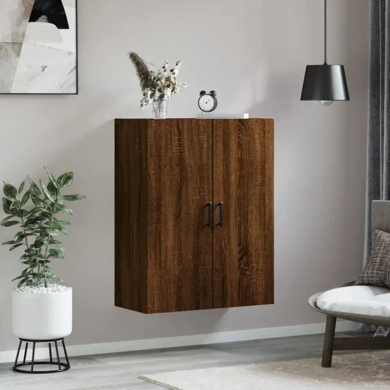 Wandgemonteerde kast van bewerkt hout met elegant ontwerp - Dressoirs & buffetkasten