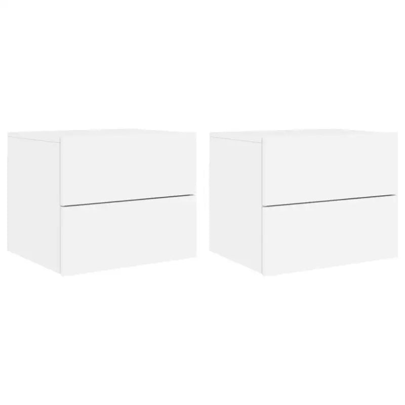 Wandgemonteerde nachtkastjes van bewerkt hout met LED-verlichting - Nachtkastjes