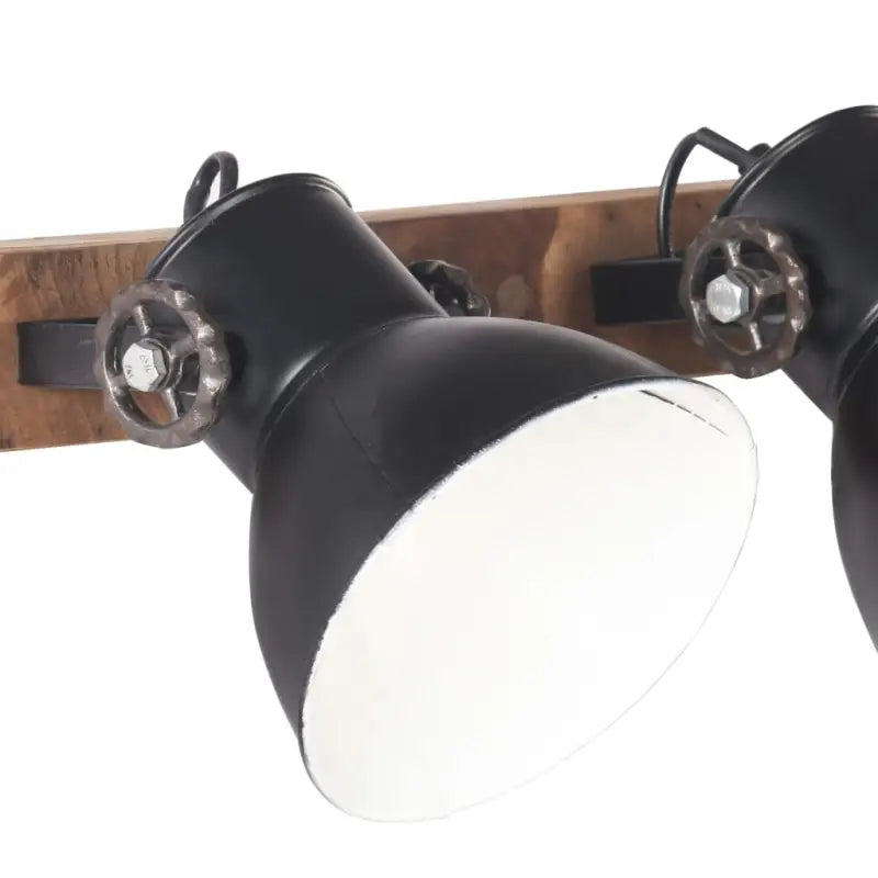 Wandlamp met zwarte afwerking en massief mangohout sfeerlicht - Lampen